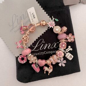 Linx Rose Gold Bracelet with Pink and Rose Gold Themed Charms